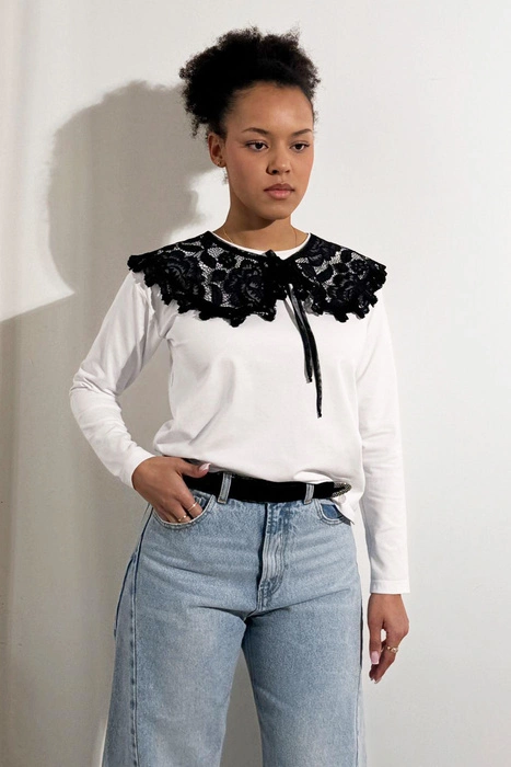 KOŁNIERZYK KORONKOWY CZARNY